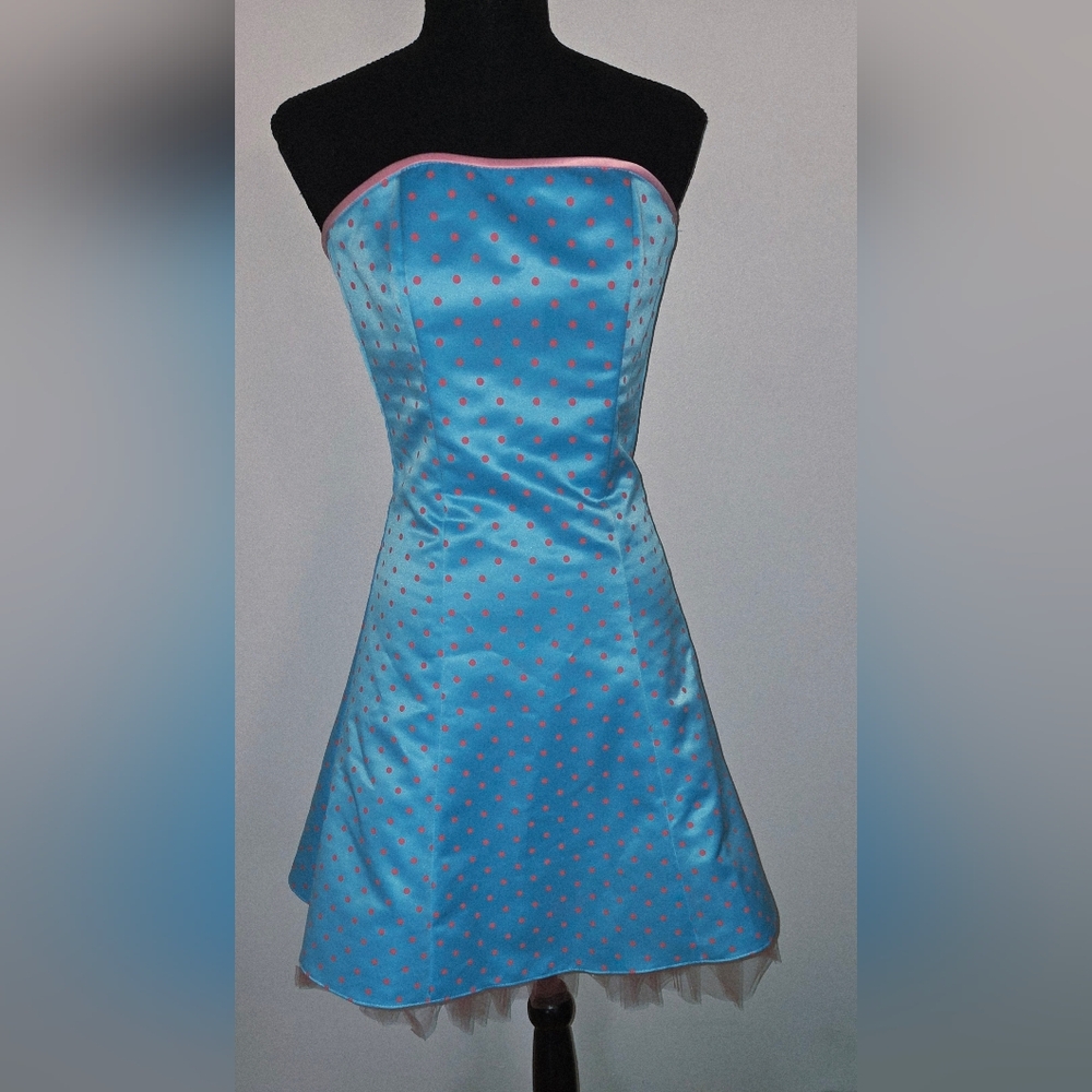 Jessica McClintock For Gunne Sax Vintage Polka Dot Dress Size 3